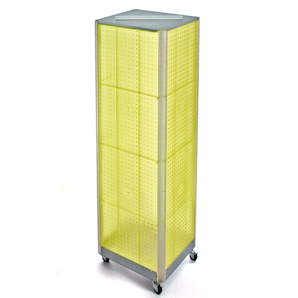 Four-Sided Pegboard Floor Wheeled Display Panel Size:16" x 64.25"
